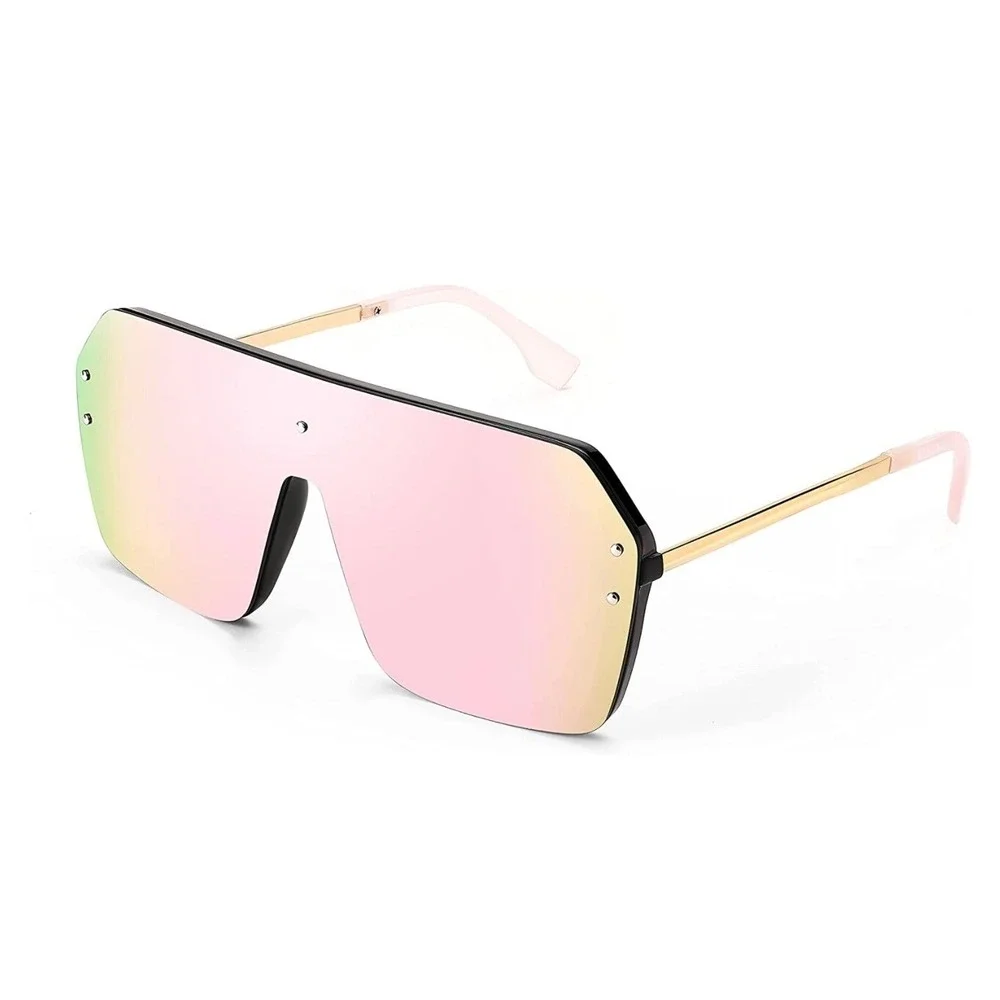 Eye Wear Sunglasses UV400‎ Protection Pink Mirror Lens Women Female Luxury Gafas